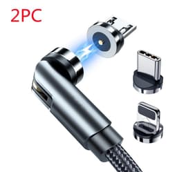 image-Essager Rotate Magnetic Cable 360 Degree USB Type C Charging Cable Fast Charging Magnet Charger 540 Rotate Micro Magnetic Cable