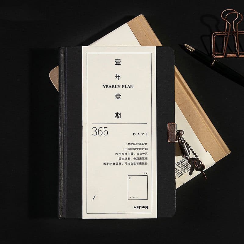 image-365 Days Locked Diary Hardcover Notebook A5 Note Book Schedule Book