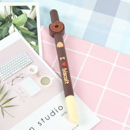image-Korean Soft Gel Chocolate Stick Scented Needle Tube Gel Pen Black Ink Pen Signature