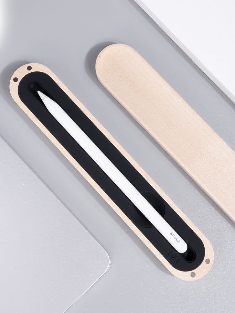 image-Compatible with Apple, Lzl Suitable For Pencil Storage Box Solid Wood Pen Box Ipad Tablet Generation Second Generation Stylus Pen Sleeve Huawei Stylus Mpencil Capacitor Pen Universal Protective Sleeve With Pen Slot Ac