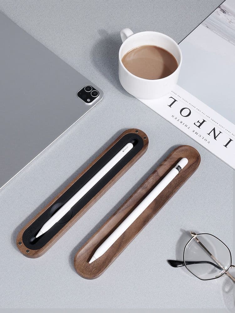 image-Compatible with Apple, Lzl Suitable For Pencil Storage Box Solid Wood Pen Box Ipad Tablet Generation Second Generation Stylus Pen Sleeve Huawei Stylus Mpencil Capacitor Pen Universal Protective Sleeve With Pen Slot Ac