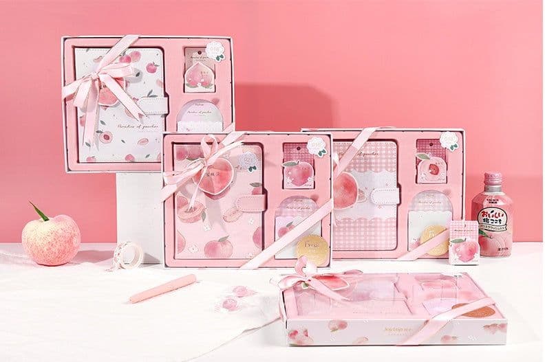 image-Yue Mu Peach Says A5 Handbook Paper Tape Stationery Gift Set Cute Girl Lover