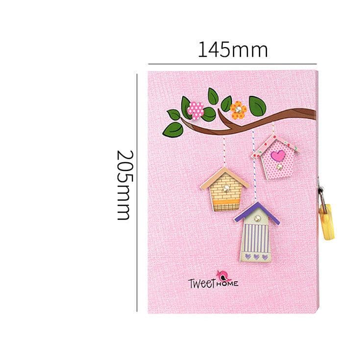 image-Primary School Student Code Book With Lock Diary Book Reward Gift Prize Boxed Girl Heart Cute Small Notebook