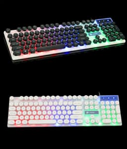 image-Limei Tx30 Retro Punk Keyboard Usb Wired Home Desktop Computer Backlit Retro Round Key Cap Keyboard