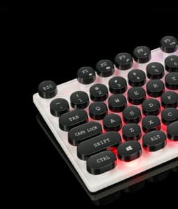 image-Limei Tx30 Retro Punk Keyboard Usb Wired Home Desktop Computer Backlit Retro Round Key Cap Keyboard