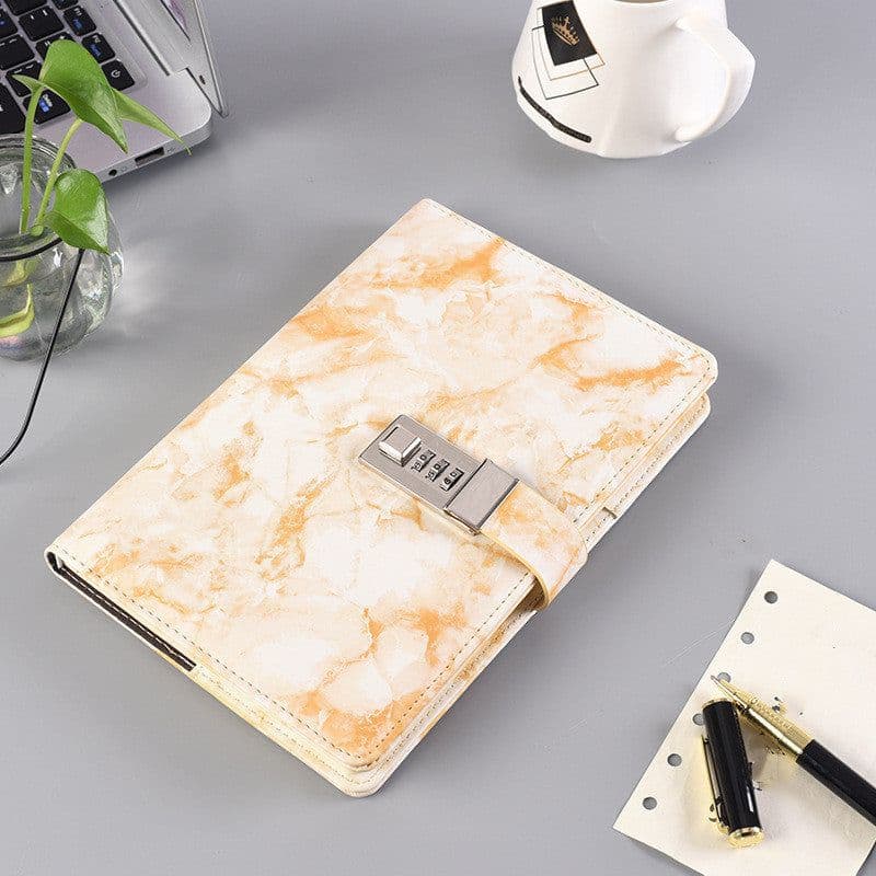 image-Retro Password Book With Lock Notebook Creative Simple Student Children's Diary Hand Account Notebook