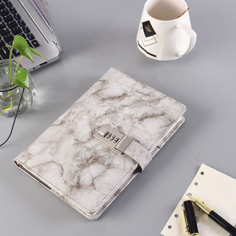 image-Retro Password Book With Lock Notebook Creative Simple Student Children's Diary Hand Account Notebook