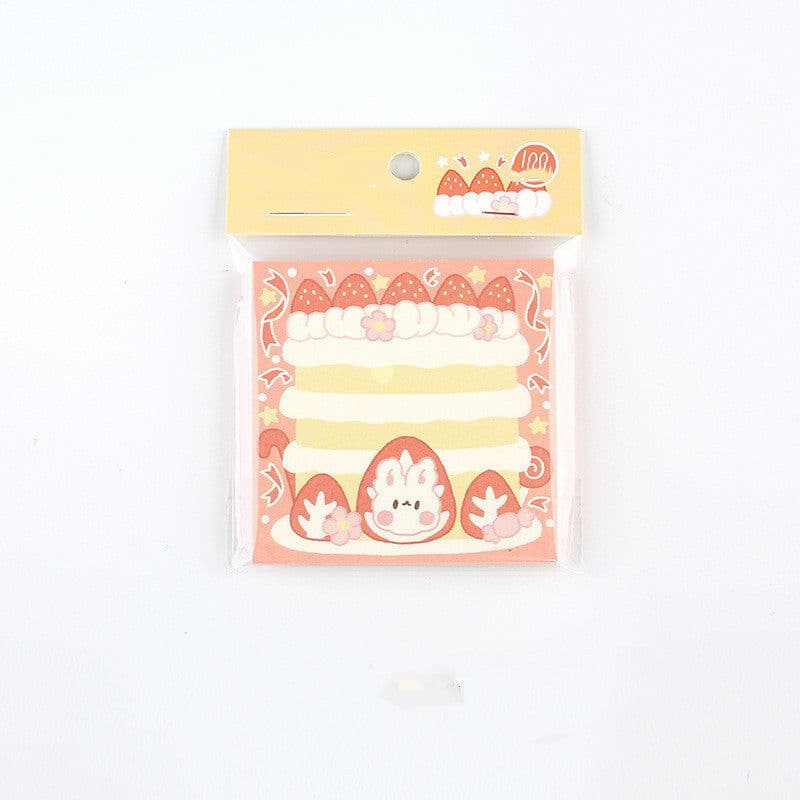 image-MINKYS New Kawaii 100 Sheets Cute Milk Strawberry Memo Note Daily