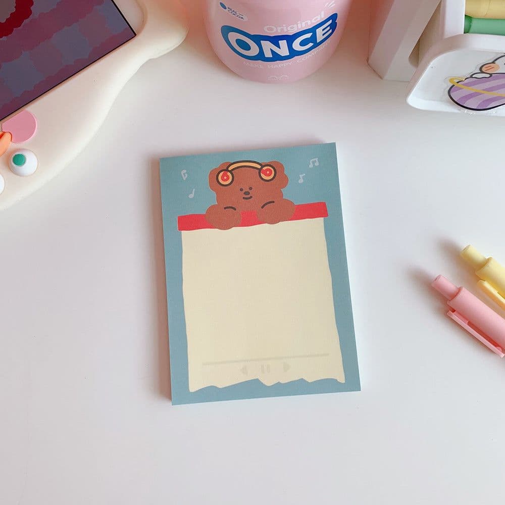 image-Kawaii Bear Memo Pads Note Paper Daily To Do It Check