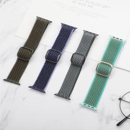 image-Braided Nylon Strap 44 Mm 42 Mm 40 Mm 38 Mm, Adjustable Elastic Wrist Strap