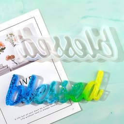 image-Letter mold Epoxy mold diy Jewelry Abrasive English mirror love English word Silicone mold