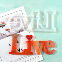 image-Letter mold Epoxy mold diy Jewelry Abrasive English mirror love English word Silicone mold