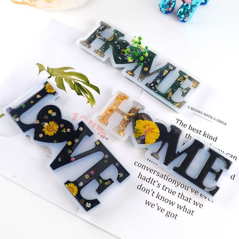 image-Letter mold Epoxy mold diy Jewelry Abrasive English mirror love English word Silicone mold