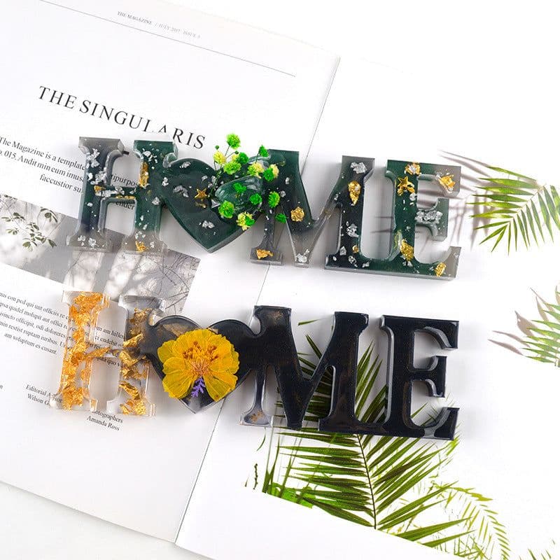 image-Letter mold Epoxy mold diy Jewelry Abrasive English mirror love English word Silicone mold