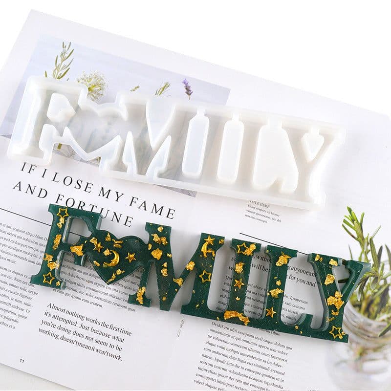 image-Letter mold Epoxy mold diy Jewelry Abrasive English mirror love English word Silicone mold