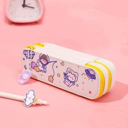 image-ins cartoon pencil case cute astronaut double-layer pencil case