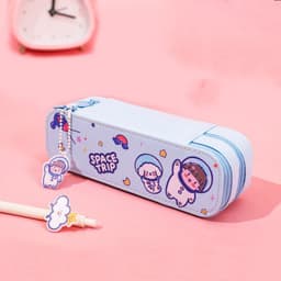 image-ins cartoon pencil case cute astronaut double-layer pencil case