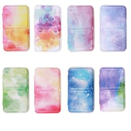 image-Color Empty Palette Case Tins Box Paint Storage Iron Box with 24 Half Pans For Watercolor Paints Painting Art Supplies