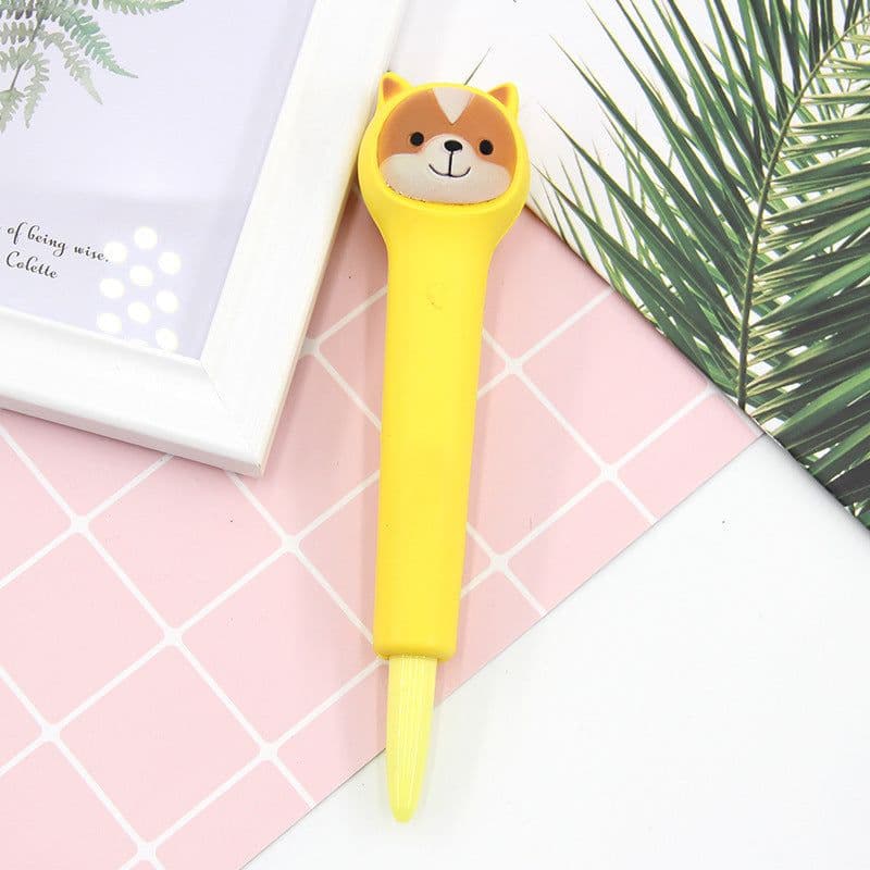 image-Compatible with Apple , Vent Pen Pressure Pen Creative Cartoon Soft Students Use Pinch Pen Cute Super Cute Gel Pen Decompression Pen