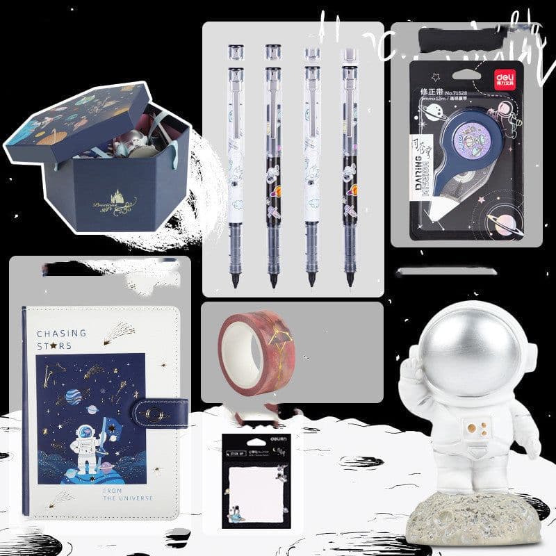 image-Universe Galaxy Exploration Stationery Set Gift Box Spree Birthday Gift Astronaut Notebook Creative Hand Ledger