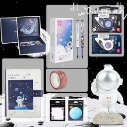image-Universe Galaxy Exploration Stationery Set Gift Box Spree Birthday Gift Astronaut Notebook Creative Hand Ledger