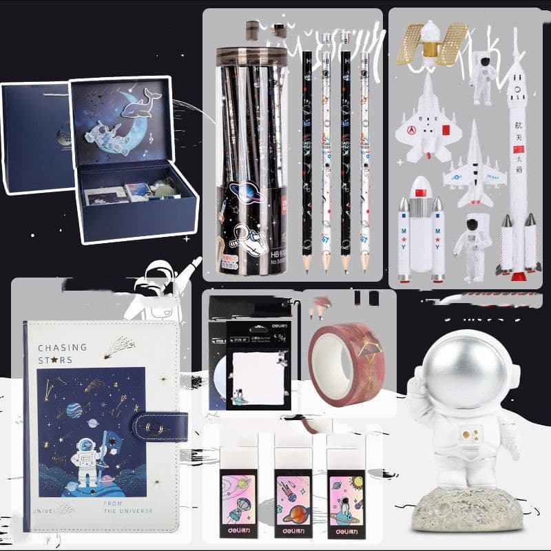 image-Universe Galaxy Exploration Stationery Set Gift Box Spree Birthday Gift Astronaut Notebook Creative Hand Ledger