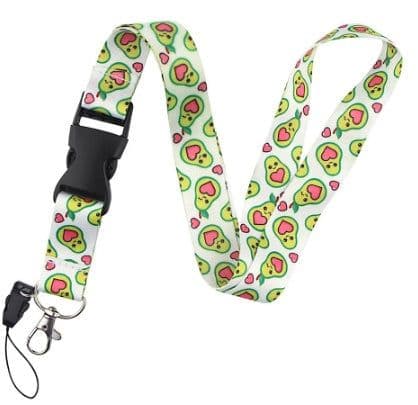 image-Fruit Avocado Cartoon Double-sided Printing Polyester Buckle Mobile Phone Lanyard
