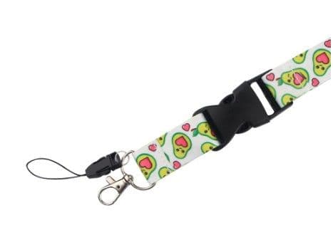 image-Fruit Avocado Cartoon Double-sided Printing Polyester Buckle Mobile Phone Lanyard