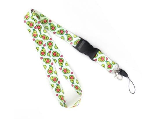 image-Fruit Avocado Cartoon Double-sided Printing Polyester Buckle Mobile Phone Lanyard