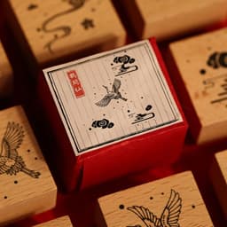 image-Mr. Paper Wooden Seal Set, Huahegui Series, Handbook Stationery Material DIY Printing