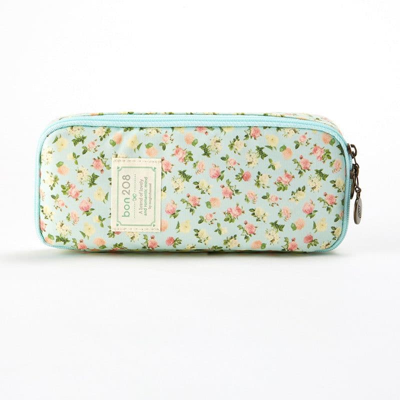 image-Pastoral Floral Simple Multifunctional Student Stationery Pen Storage Bag