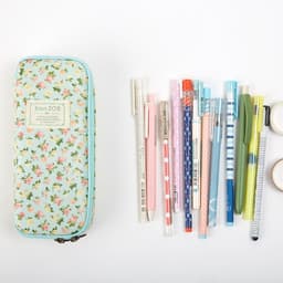 image-Pastoral Floral Simple Multifunctional Student Stationery Pen Storage Bag