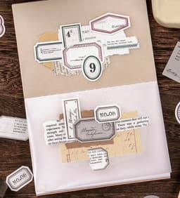 image-Mini Label Series Retro Hand Account DIY Decoration Base Paper 45 Sheets