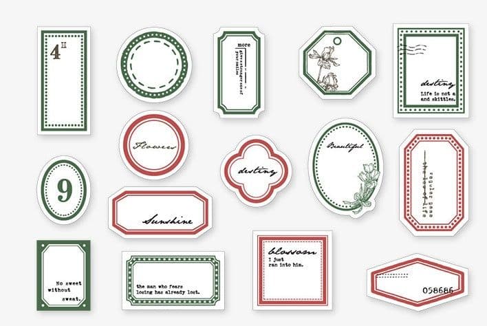 image-Mini Label Series Retro Hand Account DIY Decoration Base Paper 45 Sheets