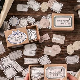 image-Mini Label Series Retro Hand Account DIY Decoration Base Paper 45 Sheets