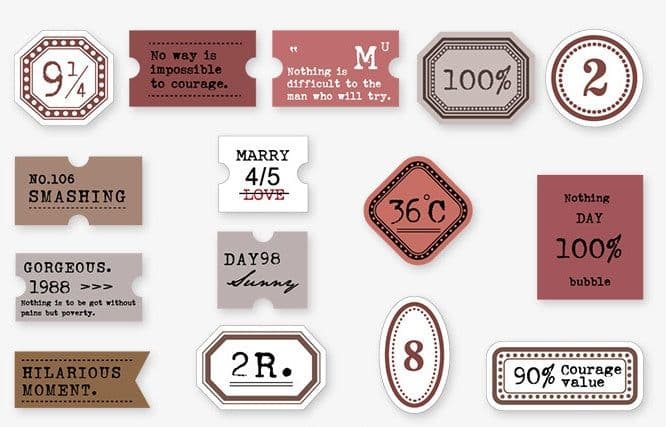 image-Mini Label Series Retro Hand Account DIY Decoration Base Paper 45 Sheets