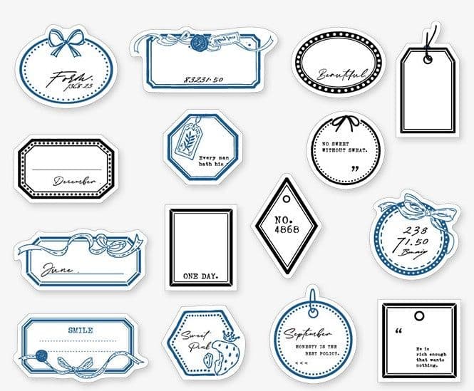 image-Mini Label Series Retro Hand Account DIY Decoration Base Paper 45 Sheets