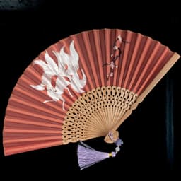 image-Embroidered Hanfu Embroidered Tuan Fan Portable Folding Summer Silk Su Embroidered Fan