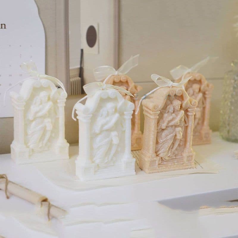 image-Ancient Greek Couple Angel Aromatherapy Gypsum Candle Chocolate Baking Cake Decorating Silicone Mold
