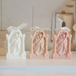 image-Ancient Greek Couple Angel Aromatherapy Gypsum Candle Chocolate Baking Cake Decorating Silicone Mold