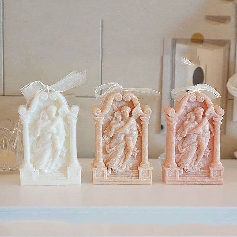 image-Ancient Greek Couple Angel Aromatherapy Gypsum Candle Chocolate Baking Cake Decorating Silicone Mold