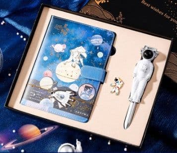 image-Galaxy Dream Coloring Page Notebook Cute Cartoon Astronaut