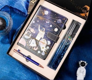 image-Galaxy Dream Coloring Page Notebook Cute Cartoon Astronaut