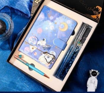 image-Galaxy Dream Coloring Page Notebook Cute Cartoon Astronaut