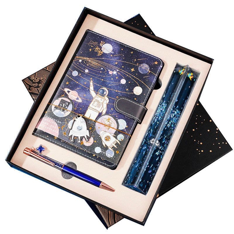 image-Galaxy Dream Coloring Page Notebook Cute Cartoon Astronaut