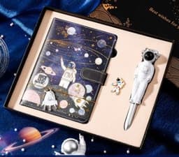 image-Galaxy Dream Coloring Page Notebook Cute Cartoon Astronaut