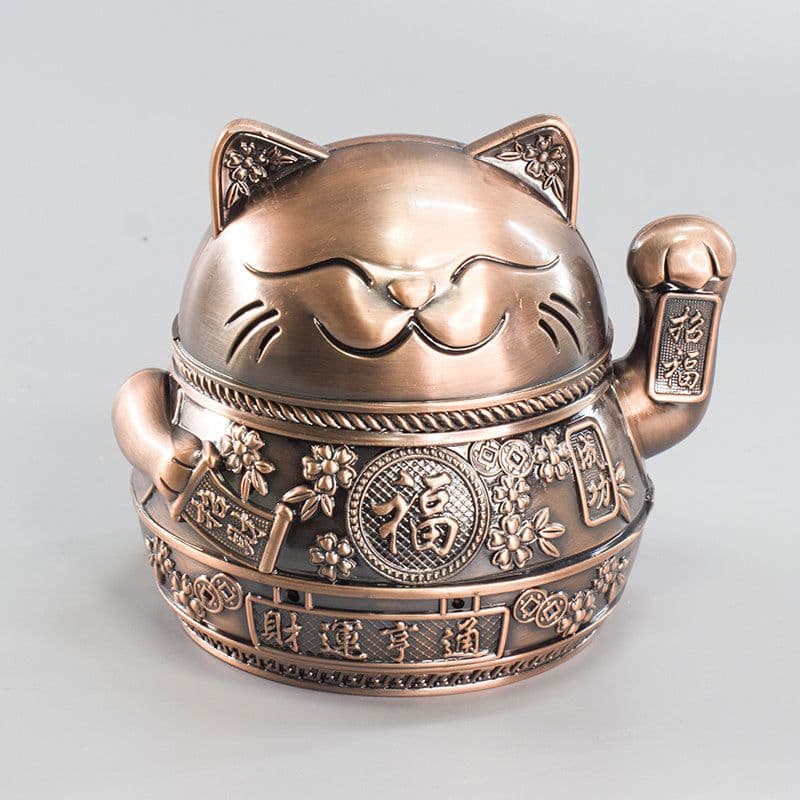 image-Lucky Cat Ashtray Creativity Personality Trendy Home Living Room With Cover Anti-fly Ash Uxury High-end Simple Ashtray