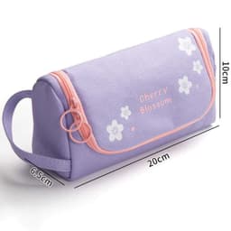 image-Canvas Pencil Case Large Capacity Simple Girl Japanese Cute Girl Heart Stationery Box Korean Pencil Case Multi-function