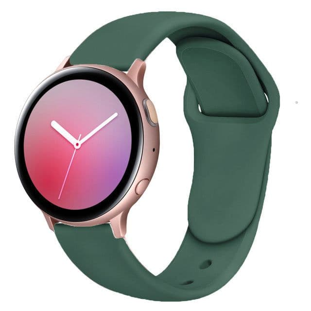 image-Suitable For Galaxy Active 2 Reverse Buckle Silicone Strap 20 22mm Sports Inner Buckle Strap