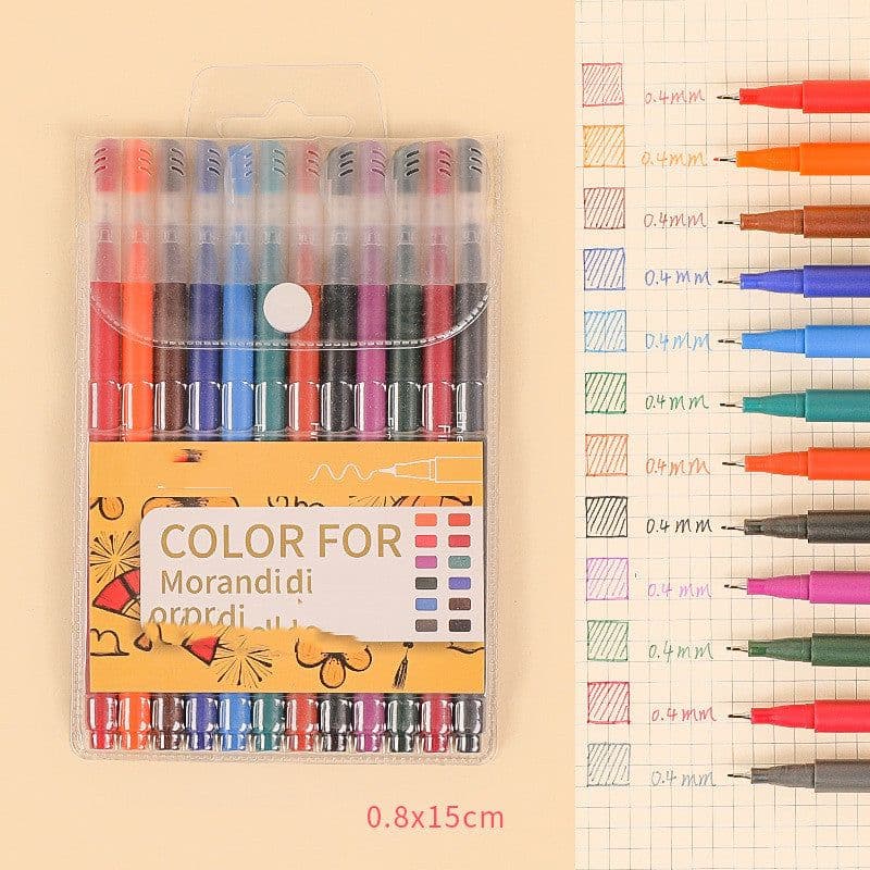 image-Set Of For Students To Take Notes With Korean Retro Colored Pens
